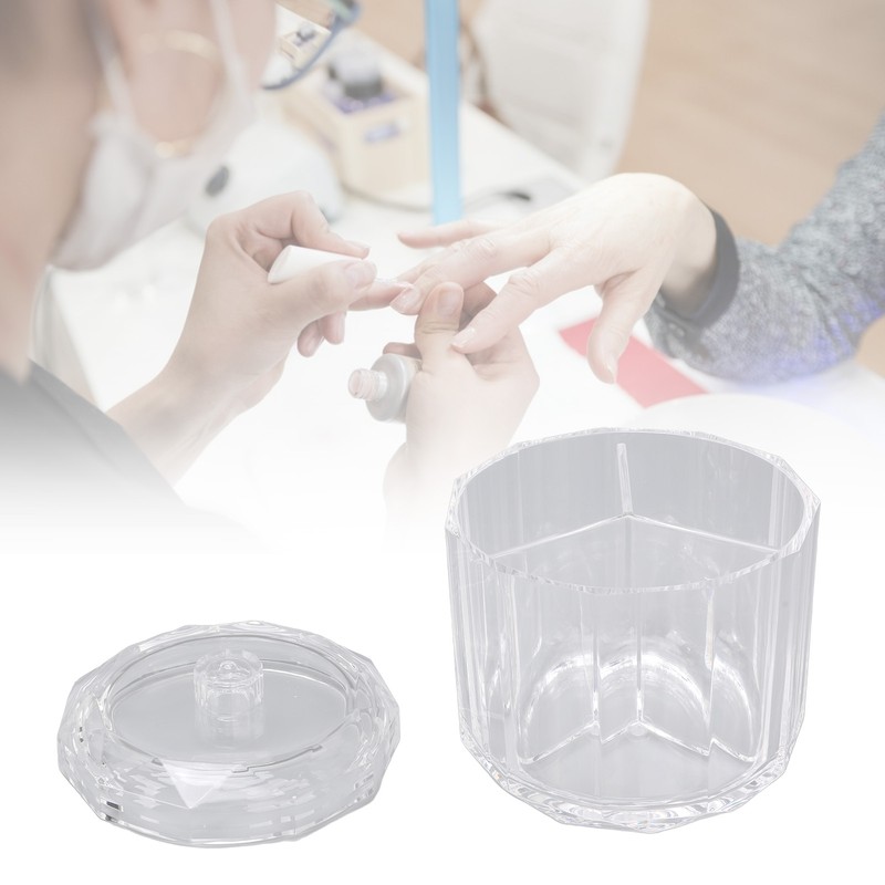 Cotton Swab Holder with Lid Clear Dust Proof Waterproof 3