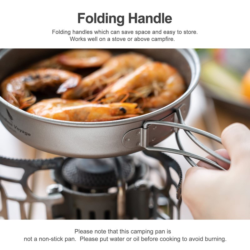 Boundless Voyage Outdoor Titanium Pot with Pan Set with Collapsible