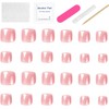 24Pcs Uñas Postizas para Pies, Uñas Press On Cortas Francesas