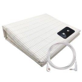 Grounding Bed Sheets King with 15ft Grounding Cable Conductive Grounding Earthing Sheets for Better Sleep All 4 Corners Tie-Down Elastics (76x80in)