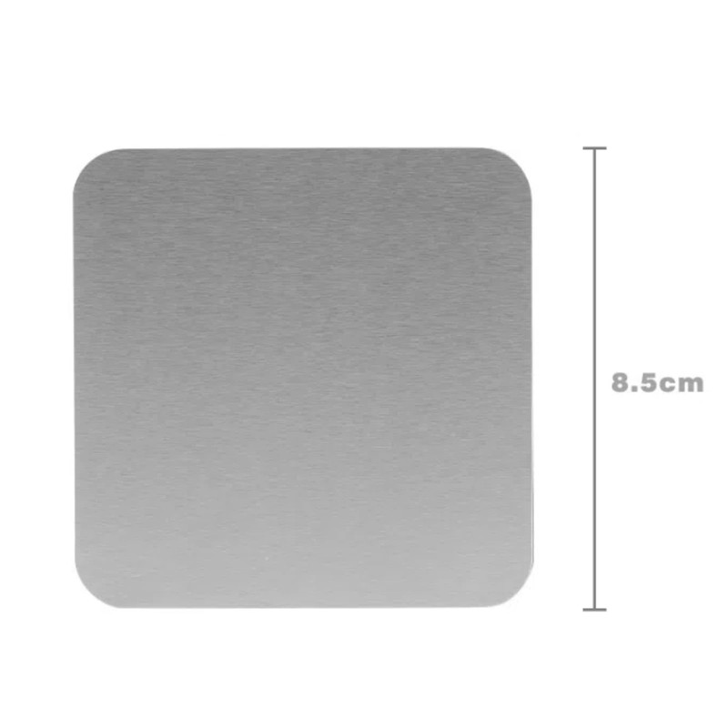 4pcs Sliver Square Stainless Steel Coasters 8.5cm Heat Insulation Metal