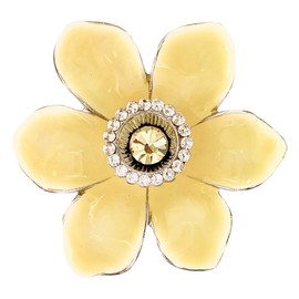 Daffodil Brooch Radiant Yellow Enamel Petals & Gem Middle