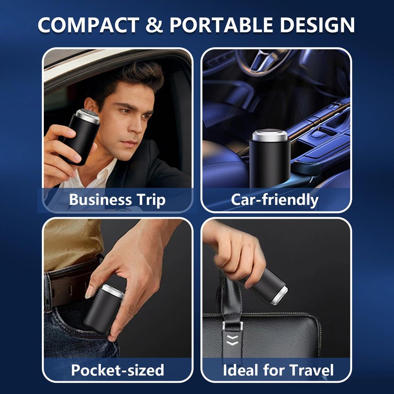 Mini Electric Shaver for Men, Cordless Foil Razor, Wet Dry