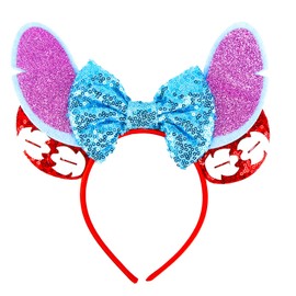 Head Band Accessory, Mouse Ears Bow Headband Glitter Party Decoration, Child Girls Women Princess Party Decoration Cosplay Costumes