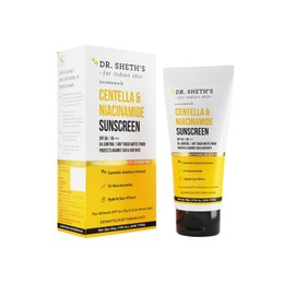 Dr. Sheth's Protector Solar Dr. Sheth'S Centella Y Niacinamida Oil Control Fps 50 Pa+++ | Base De Gel, Rápida Absorción, Acabado Mate | Protección De Amplio Espectro Para Piel Grasa Y Con Tendencia