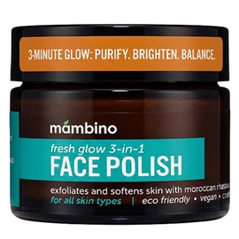 Mambino Organics Fresh Glow 3-in-1 Face Scrub Exfoliating Face Wash and Facial Cleanser for Soft Skin Care Remover for Soft, Refreshing Skin 1.7 oz 1-Pack Face Polish / 맘비노 오가닉스 프레시 글로우 3-in-1 페이스 스크럽 부드러운 피부 관리를 위한 각질 제거 세안제 및 페이셜 클렌저 부드럽고 상쾌한 피부를 제거제 1.7온스 1-Pack Face Polish