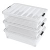 Hespama 3-Pack 50 Quart Plastic Underbed Storage Container Bin, Plastic