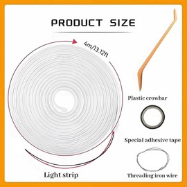 Car Boot Light Strip, 4 m, Dynamic Flowing Car Trunk Light Strip, Car LED Boot Lighting LED Strip Automatic Sensor Car Trunk Light Strip for Car Boot Decoration