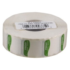 DayMark Día de la Semana 3/4" x 3/4" Etiqueta disolvible, viernes (rollo de 1000)