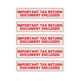 Important Tax Return Document Enclosed Stickers for Window Security Envelopes,3x1 inch,500 Pcs Per Roll