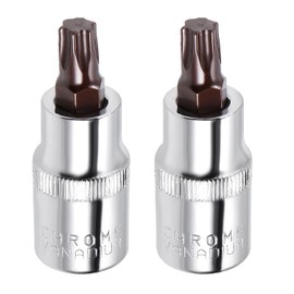 2PCS Juttzzei Torx Bit Socket, 1/2" Drive x T50 Torx Bits Socket, Premium S2 Alloy Steel 1/2 Allen Key Socket T50, T50 Torx Bit 1/2" Drive with 60mm Length for Ratchet Wrench, Slide Bar, Extension Rod