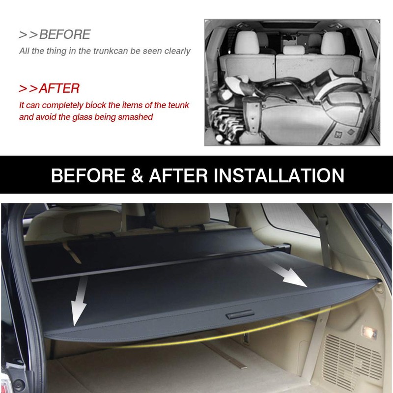 Powerty Cargo Cover for Toyota Highlander 2014-2019 Retractable Trunk Shielding