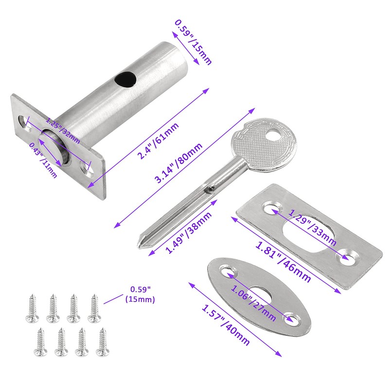 LDEXIN Stainless Steel Hidden Manager Tubewell Key Mortise Lock Hardware