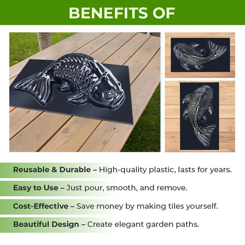 BETONEX 3D Fish Cement Molds Plastic ABS 2mm - Fish