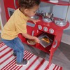 KidKraft Red Vintage Wooden Play Kitchen with Stainless Steel-Look Trim,