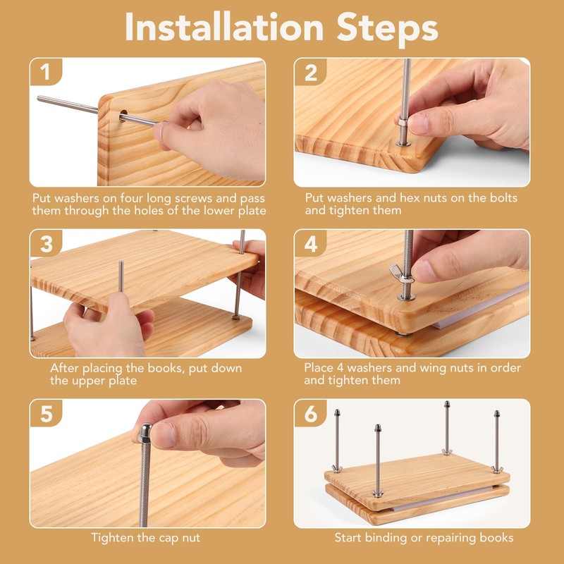 MAKEASY Book Binding Kits with Book Press (11.6x7.8in), DIY Bookbinding