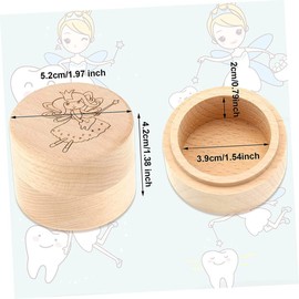 Hohopeti Wooden Tooth Keepsake Holder Box for Boy Girl Unique Organizer for Safe and Sturdy Design for Shower Present Memory Preservation for Boys and Girls