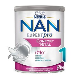 NAN 1 Expert Pro Confort Total, Fórmula Para Lactantes, De 0 a 6 Meses, Con HMO 2´FL, Prebióticos y Probióticos, Presentación en Lata de 900 g