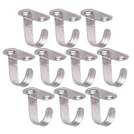 BESPORTBLE Pack of 10 Stainless Steel Ceiling Hooks Clothes Hooks Bathroom Towel Robe Coat Hooks for Cupboard Top Kitchen Cabinet Garage Utility