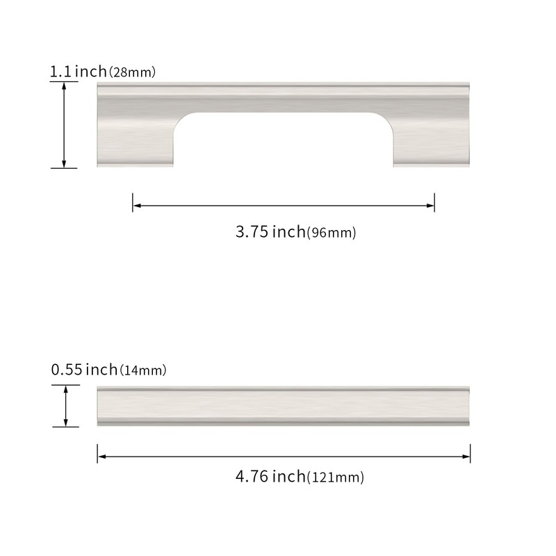Asidrama 10 Pack 3.75 Inch(96mm) Brushed Satin Nickel Kitchen Cabinet