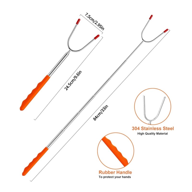 Lyfengdeam Barbecue Forks-4 Pack Marshmallow Roasting Sticks Extendable Stainless Steel