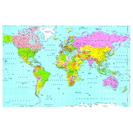 large A1 LAMINATED WORLD MAP POLITICAL ATLAS POSTER print LATEST 36X24 inches wall chart