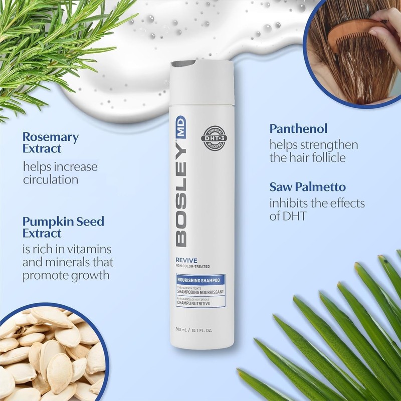 BosRevive Nourishing Shampoo for Noticeably Thinning, Non Color-Treated Hair –
