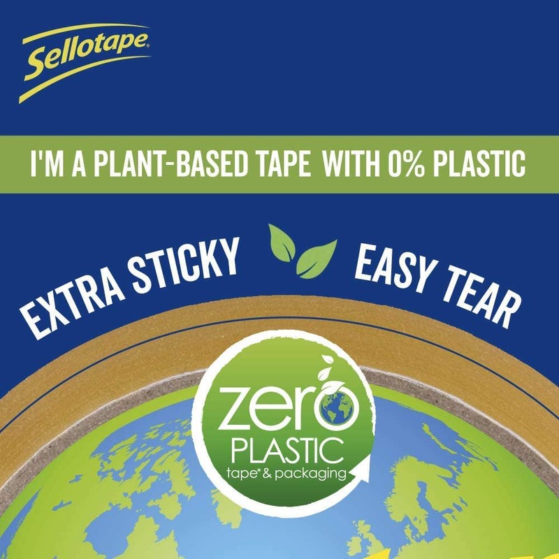Sellotape Zero Plastic Tape, Multi-Purpose Clear Tape for Household Objects,