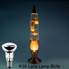 Sunnylinn 2X R39 E14 25W Lava Lamp Bulbs 240V, Small Edison Screw SES Reflector Spot Lava Lamp Bulbs Dimmable, SES Warm White 2600K Energy Saving R39 Spotlight Halogen Bulbs (Silver Base).