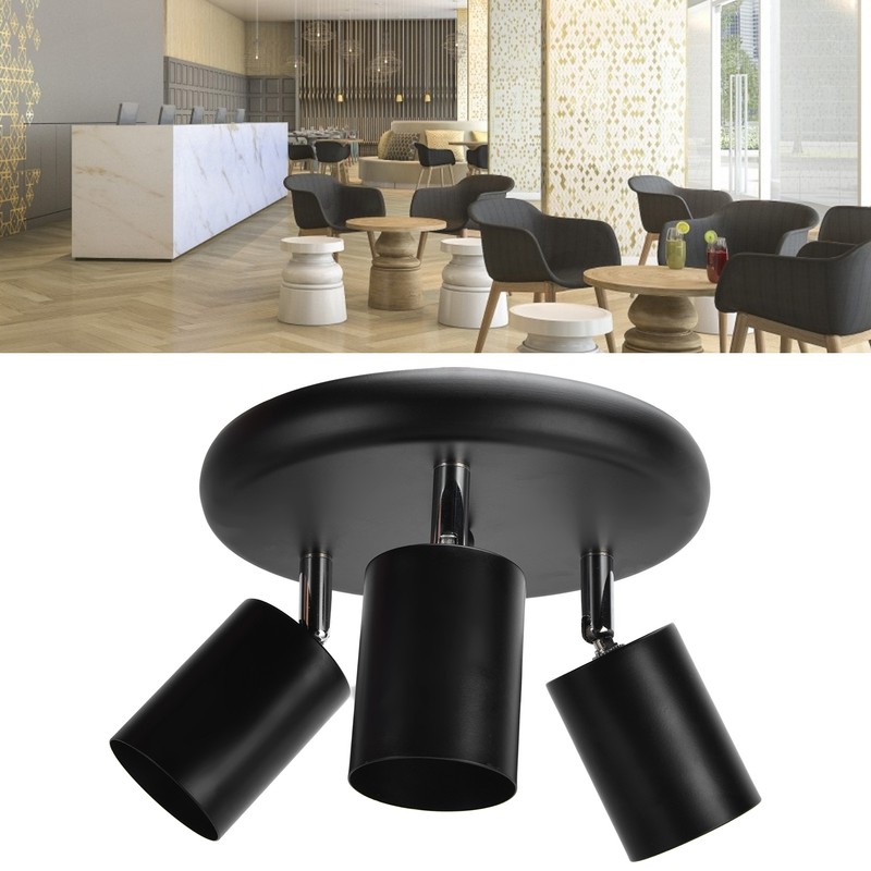 GU10 Ceiling Spotlight Holder 3 Head Rotating Lamp Base Fixture