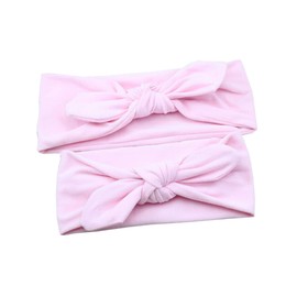 Mikinona Rabbit Ear Headband Set Adorable Pink Hair Bow Headwraps for Girls and Toddlers for Special Occasions and Everyday Wear