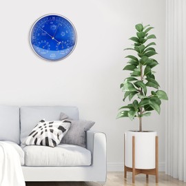 Jiawu 3 in 1 All-Season Wall Hanging Thermometer Barometer Hygrometer, 180mm/7.09in Diameter Dial Type Accurate Weather Station, Indoor and Outdoor Use, Fahrenheit Edition