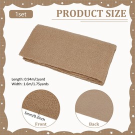 FINGERINSPIRE 1 Yards/0.9M Teddy Bears Fabric With Little Curls 1.6M Wide BurlyWood Knitted Teddy Plush Fabric Polyester Plush Fabric with Little Curls by Yard for Sewing Projects Plush Coats Blankets