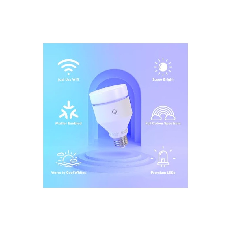 LIFX SuperColour 1600lm Smart Light, E27 Edison Screw. Matter Enabled