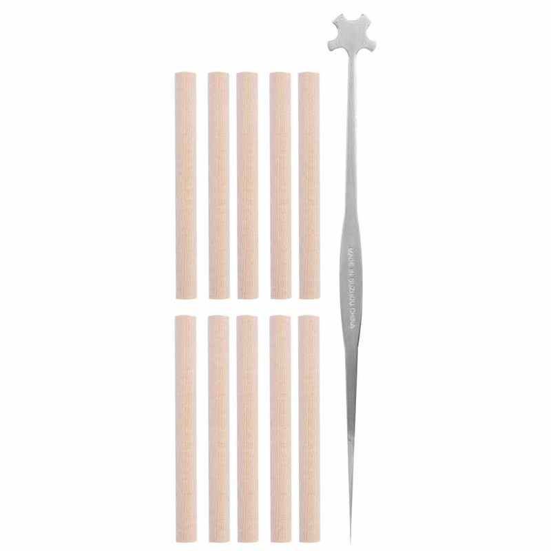 10Pcs Spruce Sound Post with 1Pcs Sound Post Setter Installing
