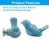 HARSKIYER Bird Shape Ceramic Knobs, 2 Pack Blue Cute Cabinet