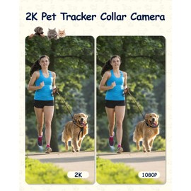 Camlance 2K Pet Collar Camera with Phone App 32GB SD Card 20MP Dog Collar Camera, PetCamera with Remote, Accessories Newly Upgraded Multifunctional ActionCamera