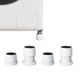 nediea Anti-Vibration Lift Stand for Washing Machines, Height Adjustable, Soundproof/Vibration Proof Rubber Mat, Washing Machine Stand, Anti-Vibration Rubber, Washing Machine, Noise Reducing, Vibration Absorbing Mat, Set of 4