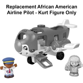 Fisher-Price Replacement Part Little People Travel Together Airplane Playset DJB53 - Replacement African American Airline Pilot Kurt Figure