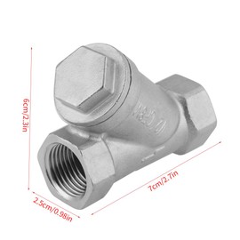 Y Strainer, Stainless Steel DN15 Y Type Strainer Valve Connector Strainer Mesh Filter Valve, NPT 1/2 Y Strainer for Water Oil Gas