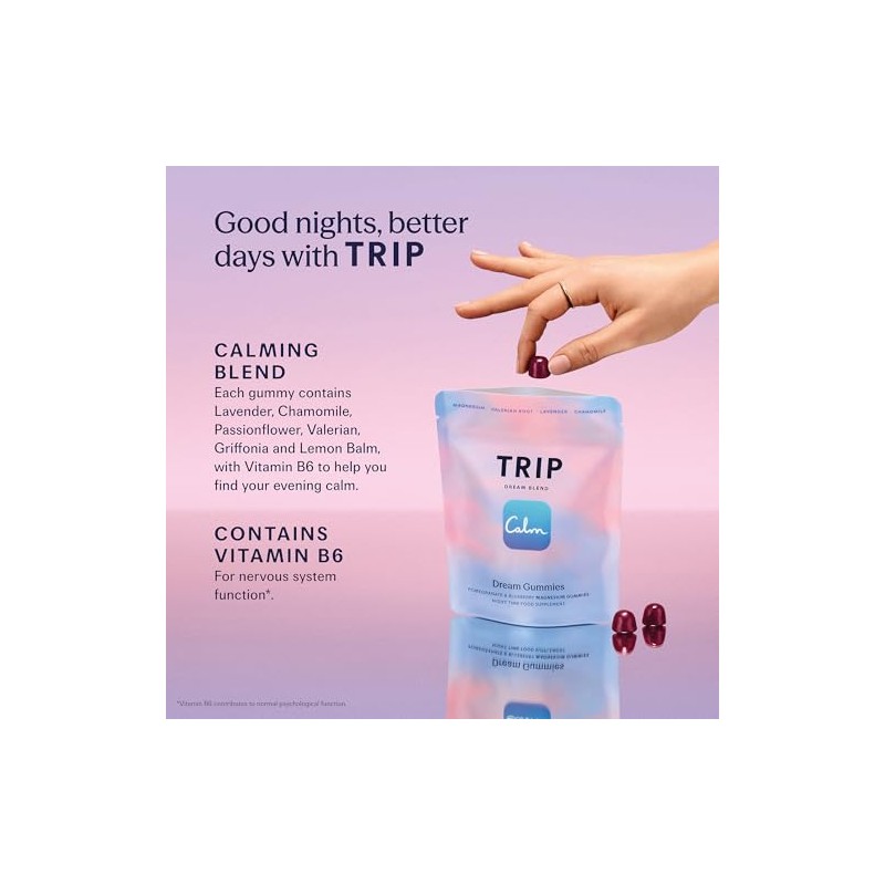 Trip Dream Gummies Pomegranate & Blueberry | Night-Time Magnesium Supplements