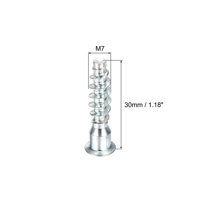 sourcing map 20Pcs M7x30mm Hex Socket Countersunk Head Self Tapping
