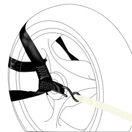 Oldbones Universal Motorcycle tie down straps Motorcycle Rear Wheel Tie down Straps Rear Wheel Transport Bar Tie Down Strap in Black