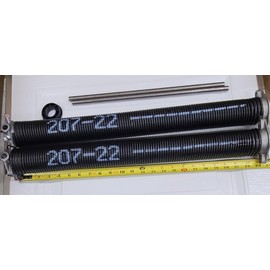 Pair of 207 X 2" X 22" Garage Door Torsion Springs with Winding Bars