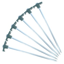 (6 Pack) Steel Tent Stake Heavy Duty Universal Camping Gear Anchor Tent Pegs, Green