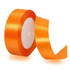 Orange Ribbon 1 Inch, 25 Yards Orange Satin Ribbon for Flower Bouquets, Crafting, Gift Wrapping, Bows Making, Graduations, Wedding Invitations, Christmas Trees Decorations
