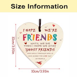 Best Friend Plaque, Best Friends Gifts Friendship Gifts for Women Best Friends Gifts Birthday Special Wooden Heart Hanging Thoughtful Plaques Decorations Novelty Sign Memorial Quote Forever Love Xmas