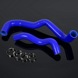 Silicone Radiator Hose Kit Compatible For Ford 6.0L Upper & Lower Powerstroke Diesel 2003-2004 Blue