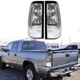 Mayello White Clear Tail Lights Brake Lamps For 2003-2006 Chevy Silverado 1500 2500 3500