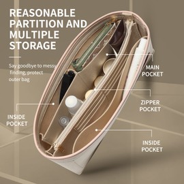 Doxo Purse Organizer Insert & Base Shaper, Felt Handbag & Tote Bag Fit LV Graceful MM More(Beige,SL)